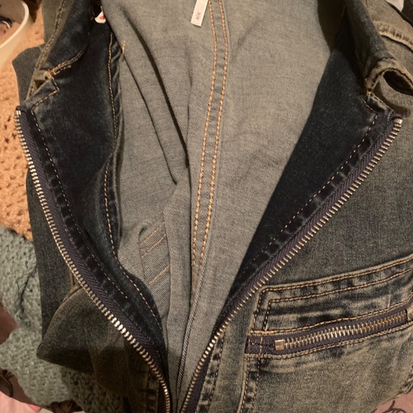 FP Lennox Racer Jumpsuit Utility Jean Denim Zip zip M Med Pockets - Picture 12 of 15